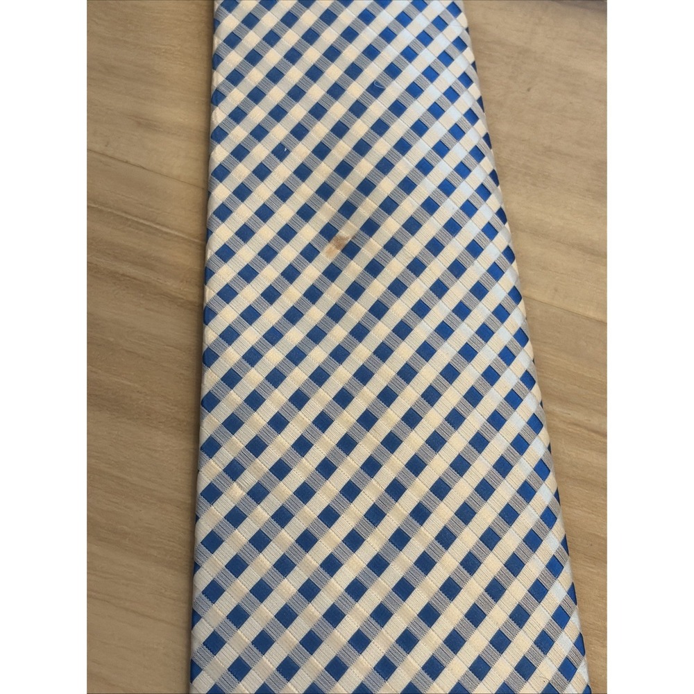 Ermenegildo Zegna Mens Silk Tie Classic Light Blue Geometric Italy - Picture 4 of 10